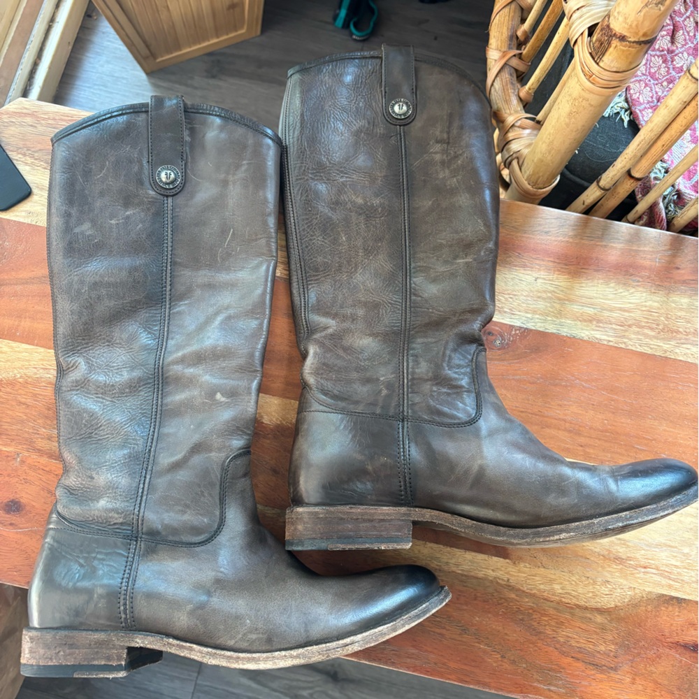 Frye Brown Leather Tall Riding Boots